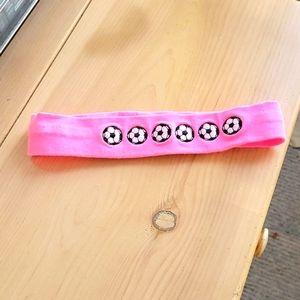 LogoLoops Pink Girls Soccer Headband